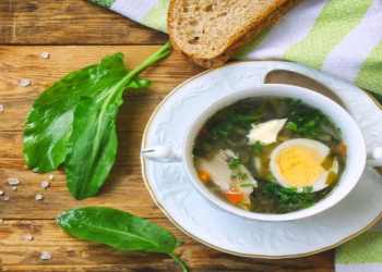 Turşəngli və yumurtalı toyuq şorbası